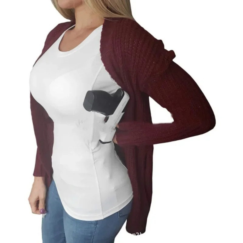 Concealment Clothes Men’S Crew Neck Undercover- Concealed Holster Carry Tops gallery