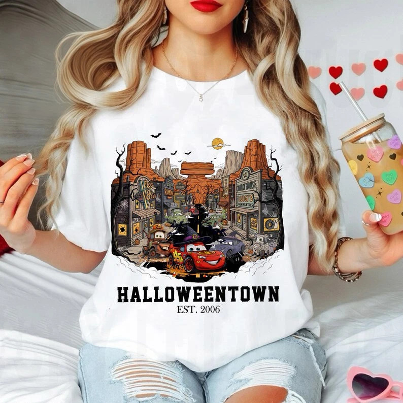 Disney Cars Lightning McQueen & Friends Halloween Town Tshirt Men Women gallery