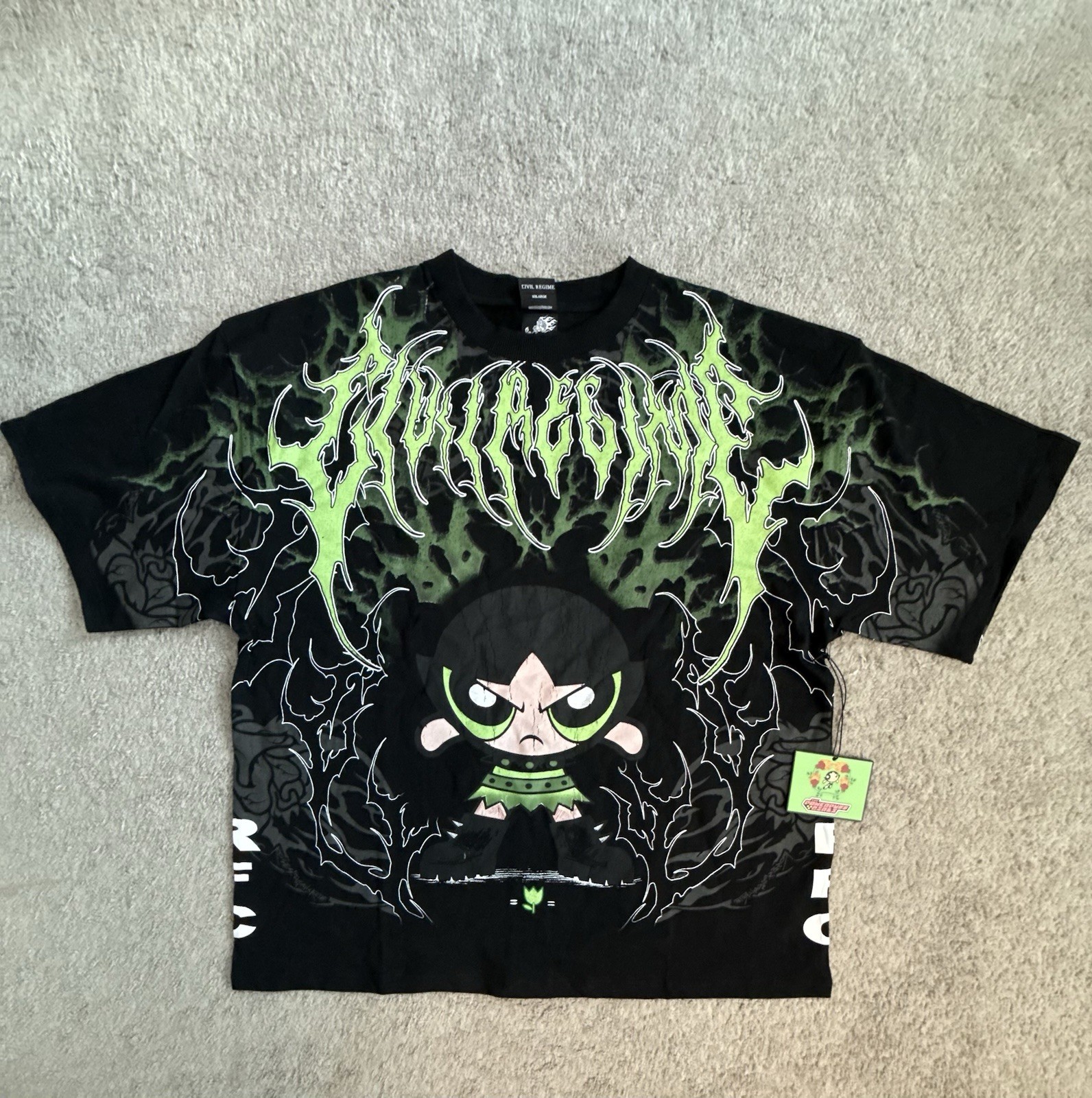 Civil Regime Powerpuff Girls Buttercup Thorn Rush 199X Tee Black Mens 2XL gallery