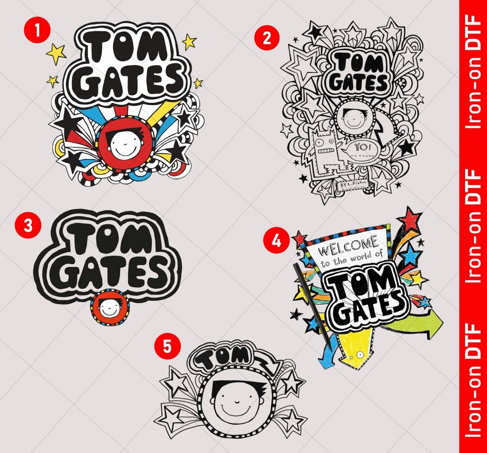Tom Gates World Book Day DTF Iron On Heat Transfers Kids Unisex T shirt