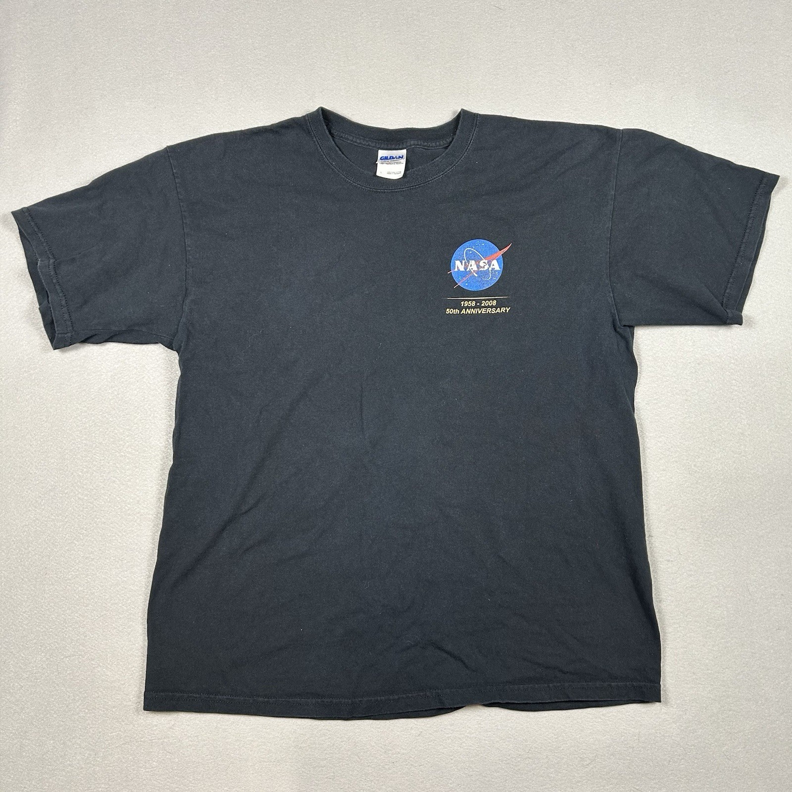 NASA Shirt Gildan Mens Large Black 50th Anniversary Graphic 1958-2008 gallery