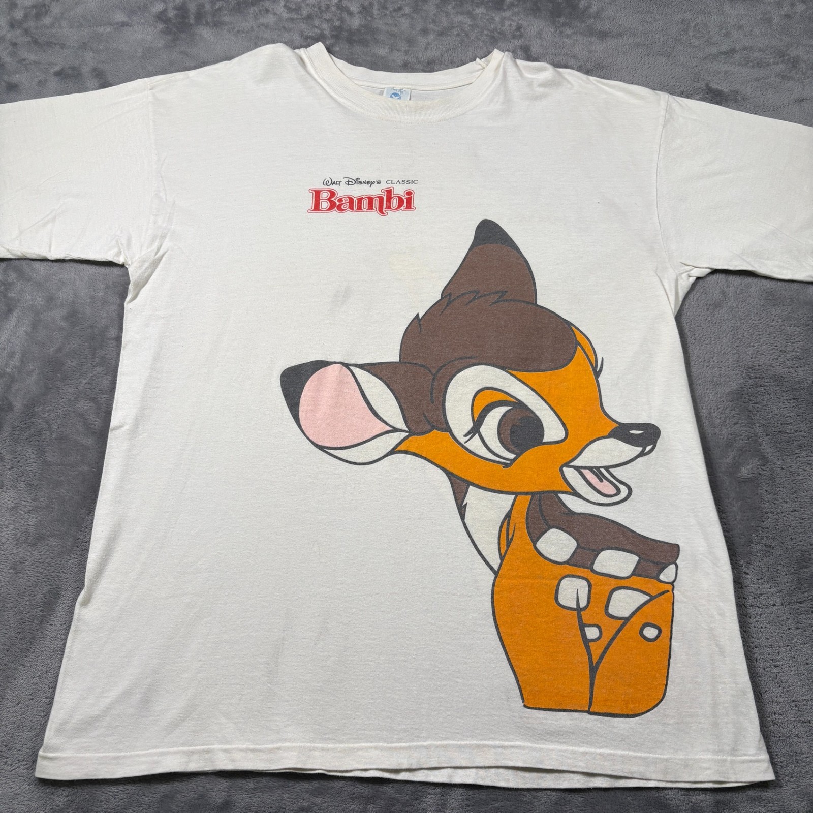 Hering T-Shirt Mens XL White Cotton Walt Disney Classic Bambi Deer Movie Promo