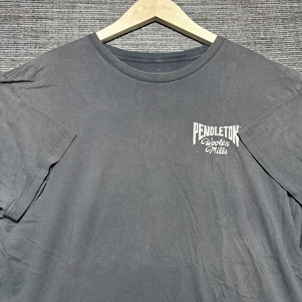 Pendleton Shirt Men’s XL Black Short Sleeve Wooden Mills Faded