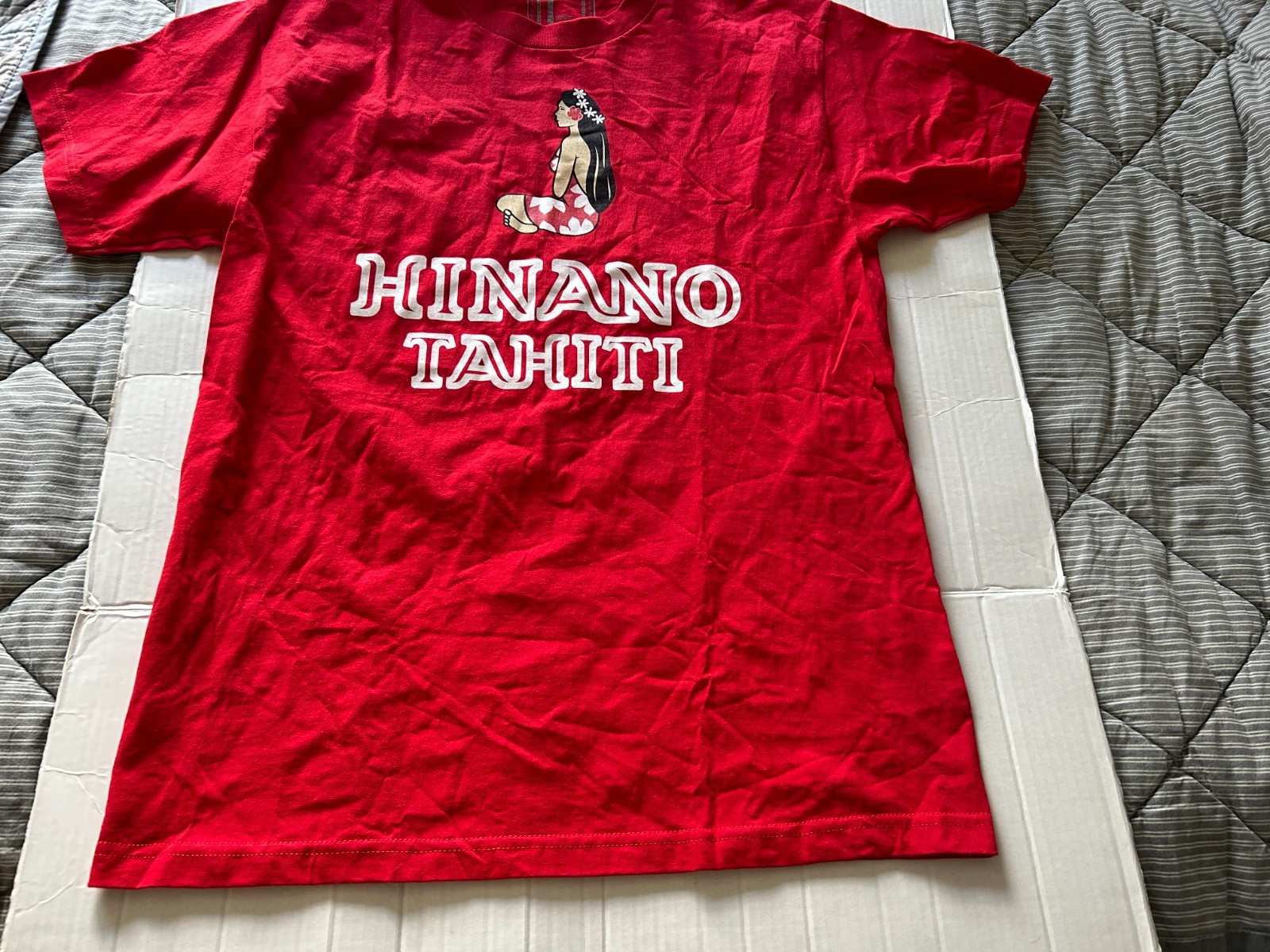 HINANO TAHITI TAHITIAN GIRL SIZE L RED SHORT SLEEVE T-SHIRT...SEE DESCRIPTION gallery