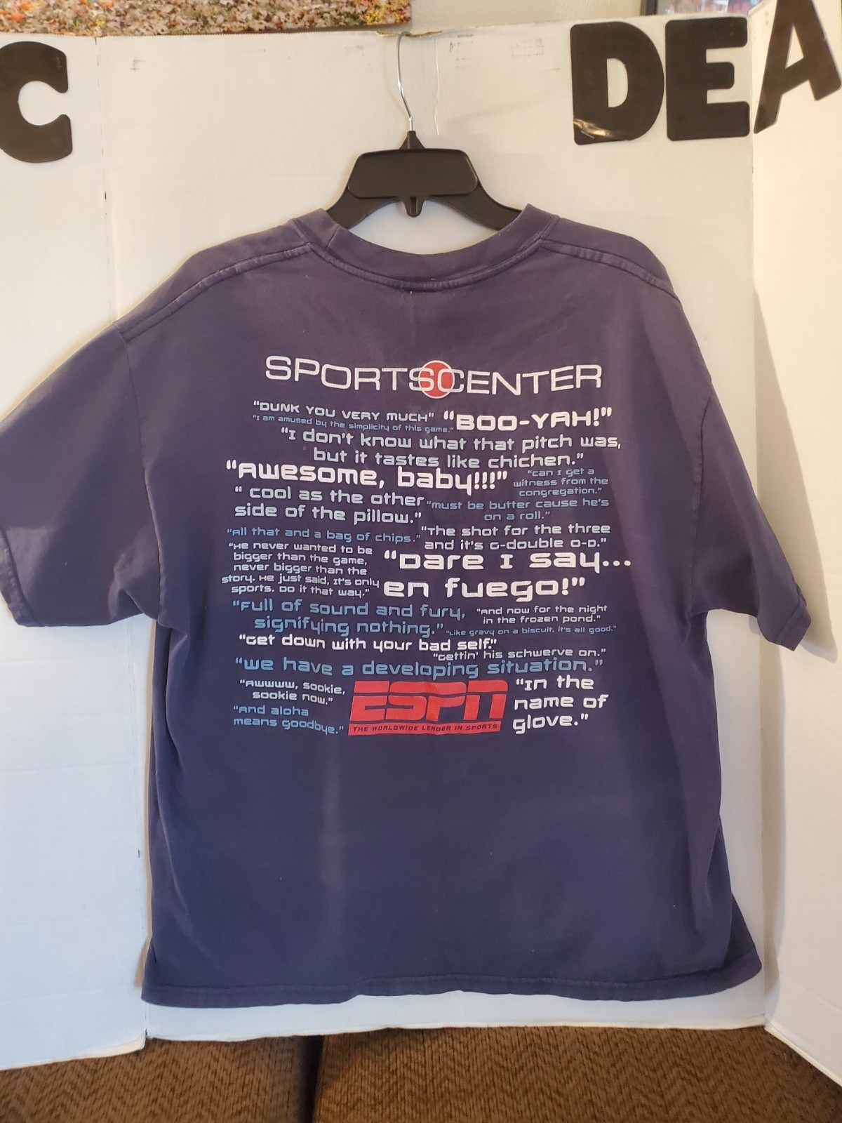 Vintage 90s ESPN Sportscenter TV Show Promo Shirt Size Extra Large XL Navy Blue gallery