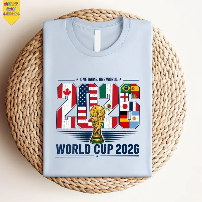 World Cup 2026 Trophy Graphic T-Shirt USA Canada Mexico Soccer Fan Tee gallery