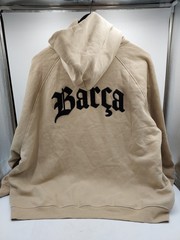 FC Barcelona Soccer Fleece Pullover Hoodie XXL – Khaki (M1-E3)