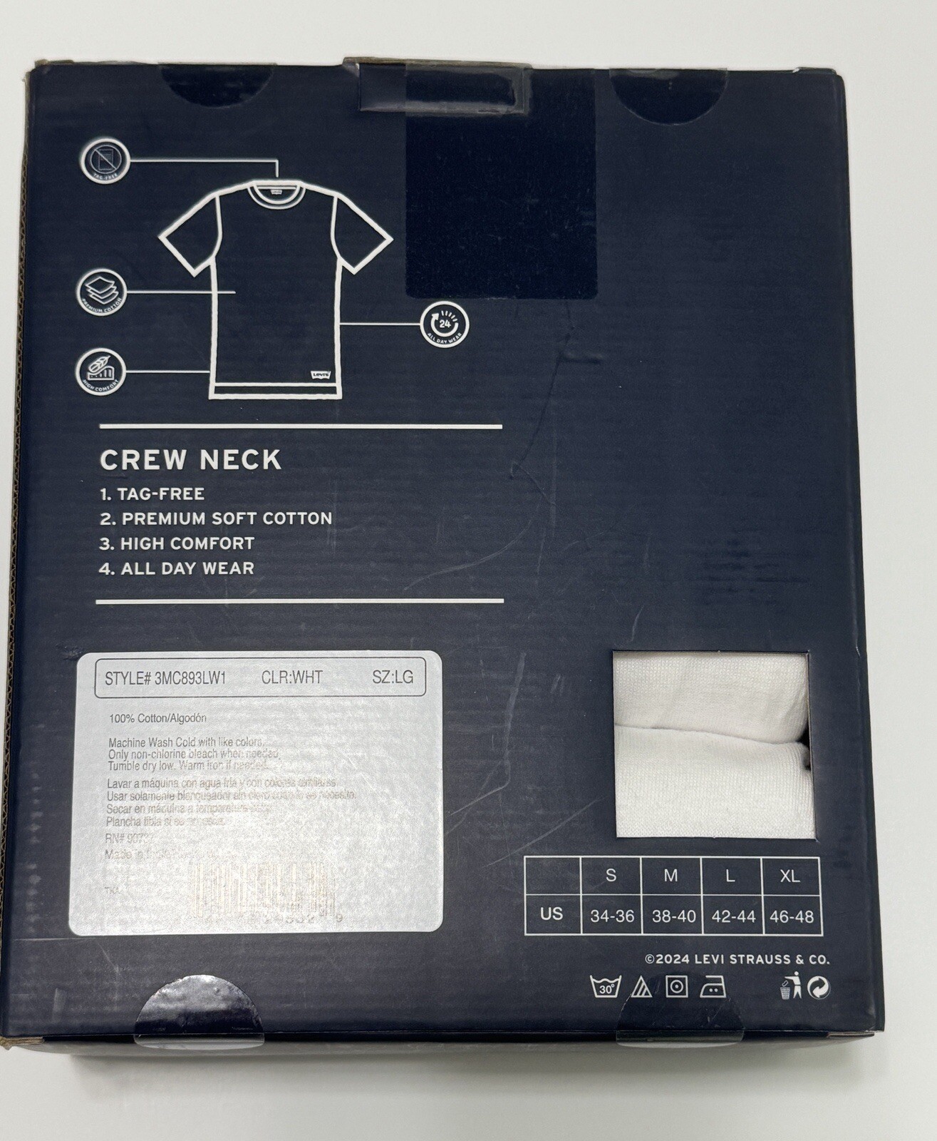 Levis T Shirt Crew Neck 3 Pack Mens L Tag-Free Premium Soft Cotton (MiscB1) gallery
