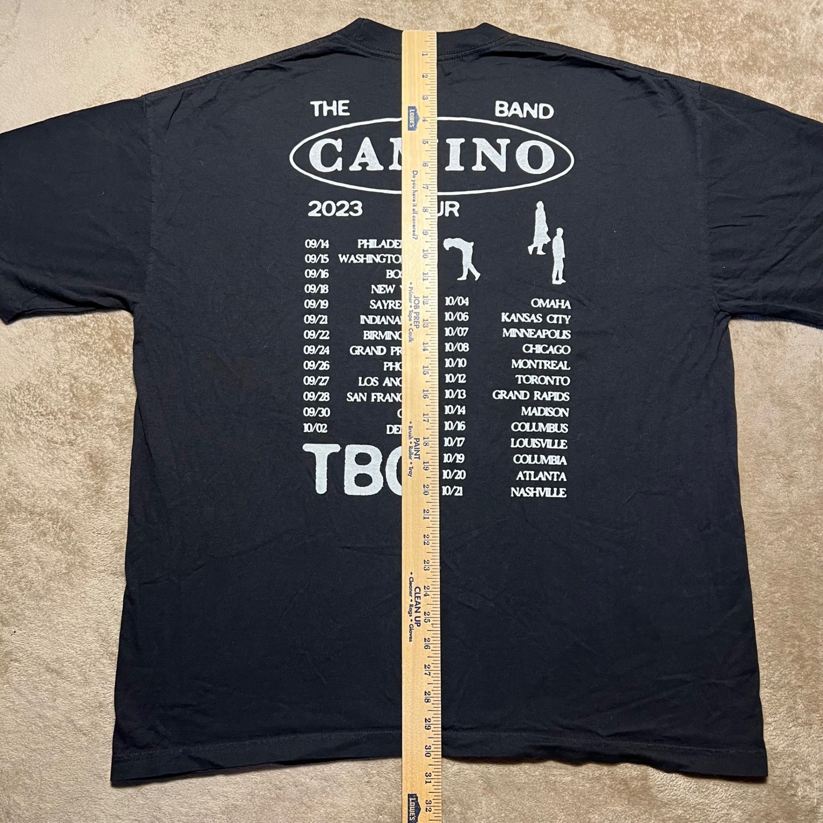The Band Camino 2023 Tour T Shirt Mens XL Black Los Angeles Apparel Concert Tee gallery
