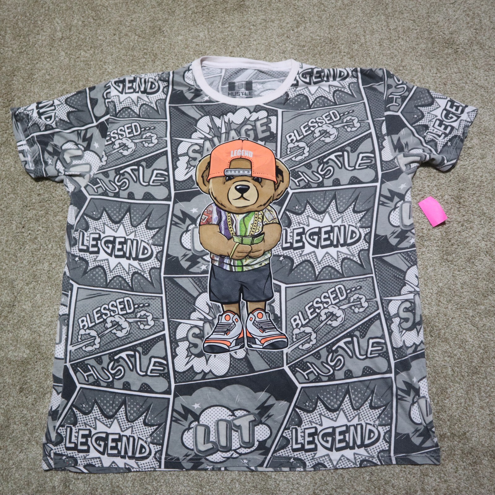 Hustle Bear Savage Legend Blessed All Over Print Short Sleeve Tee Men's 3XL XXXL gallery
