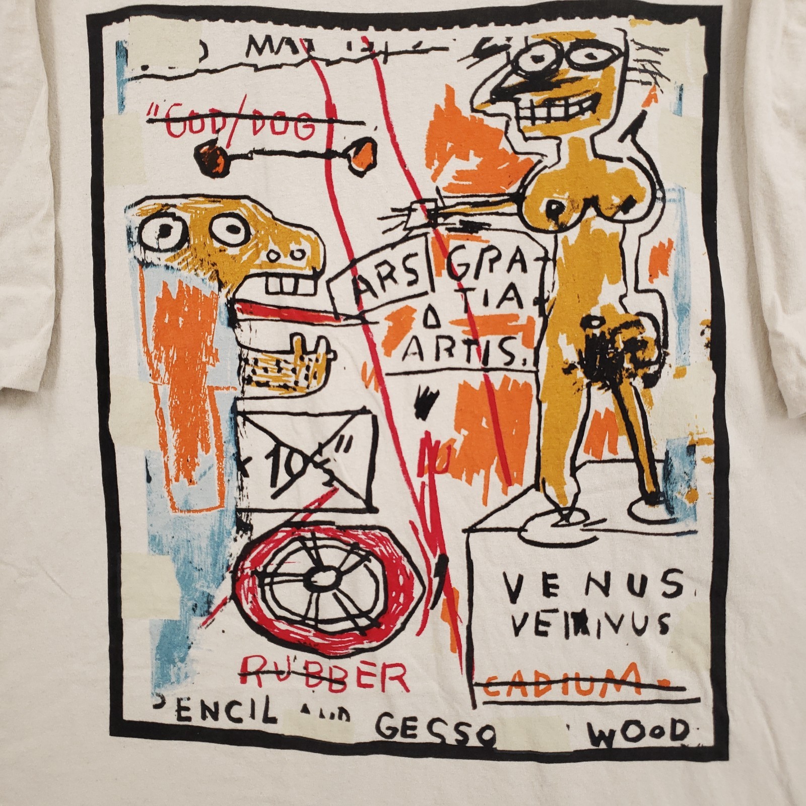 Reason Basquiat T Shirt Mens 3XL Beige Short Sleeve Graphic Art Streetwear Tee gallery