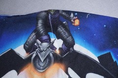 Marvel Spiderman Shirt Mens Medium Blue All Over Print Front and Back Wrap