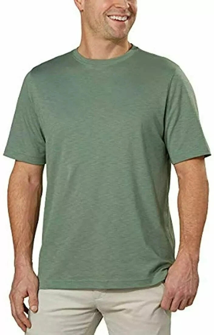 NEW Kirkland Signature Mens L Pima Cotton Slub Tee Green gallery