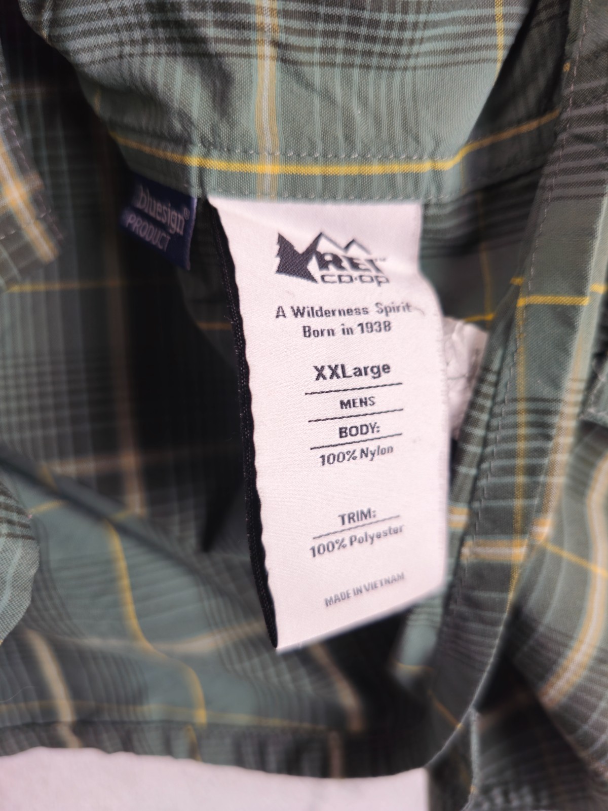 REI Co-Op Mens Sahara Shirt XXL Green Plaid Long Sleeve Button Up Outdoor Hiking gallery