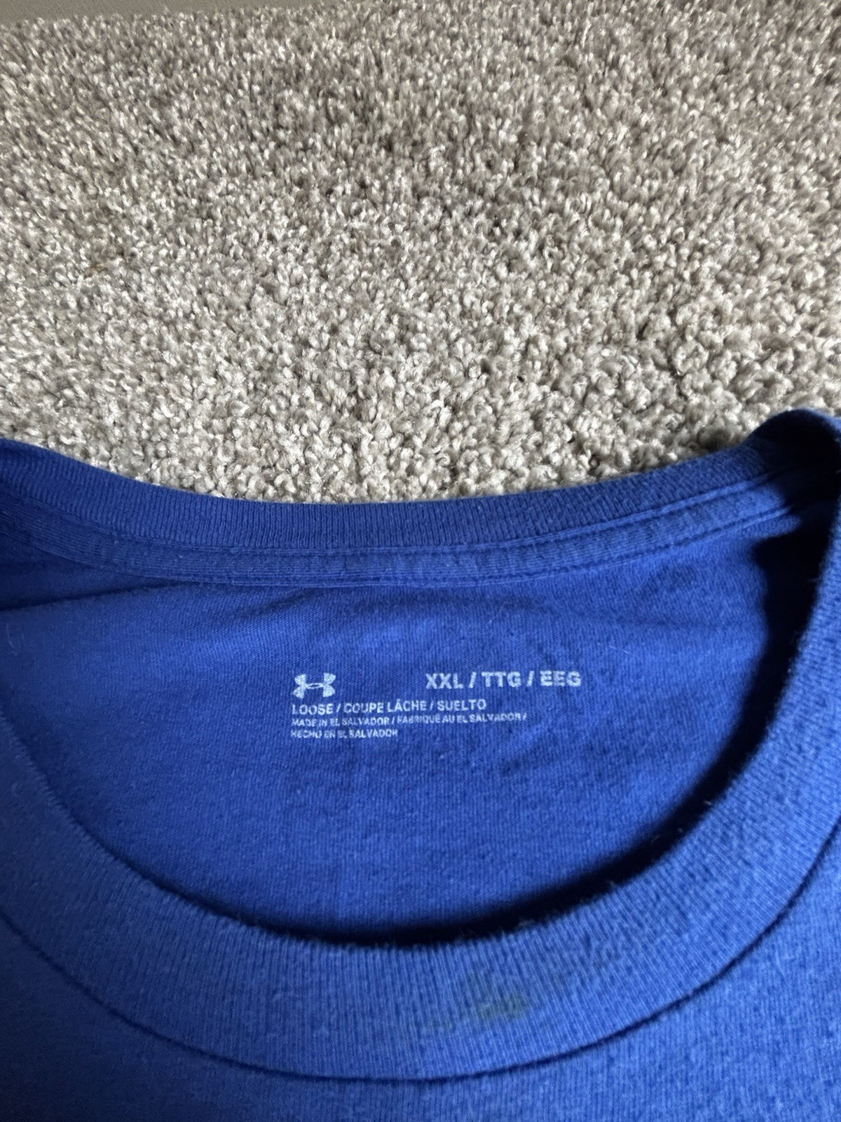 Under Armour Men's XXL Regular Blue Crew Neck Short Sleeve Logo Golf Tee gallery