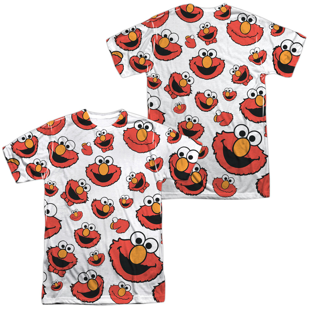 Sesame Street Elmo Face Pattern Unisex Adult Halloween Costume T Shirt, S-3XL gallery
