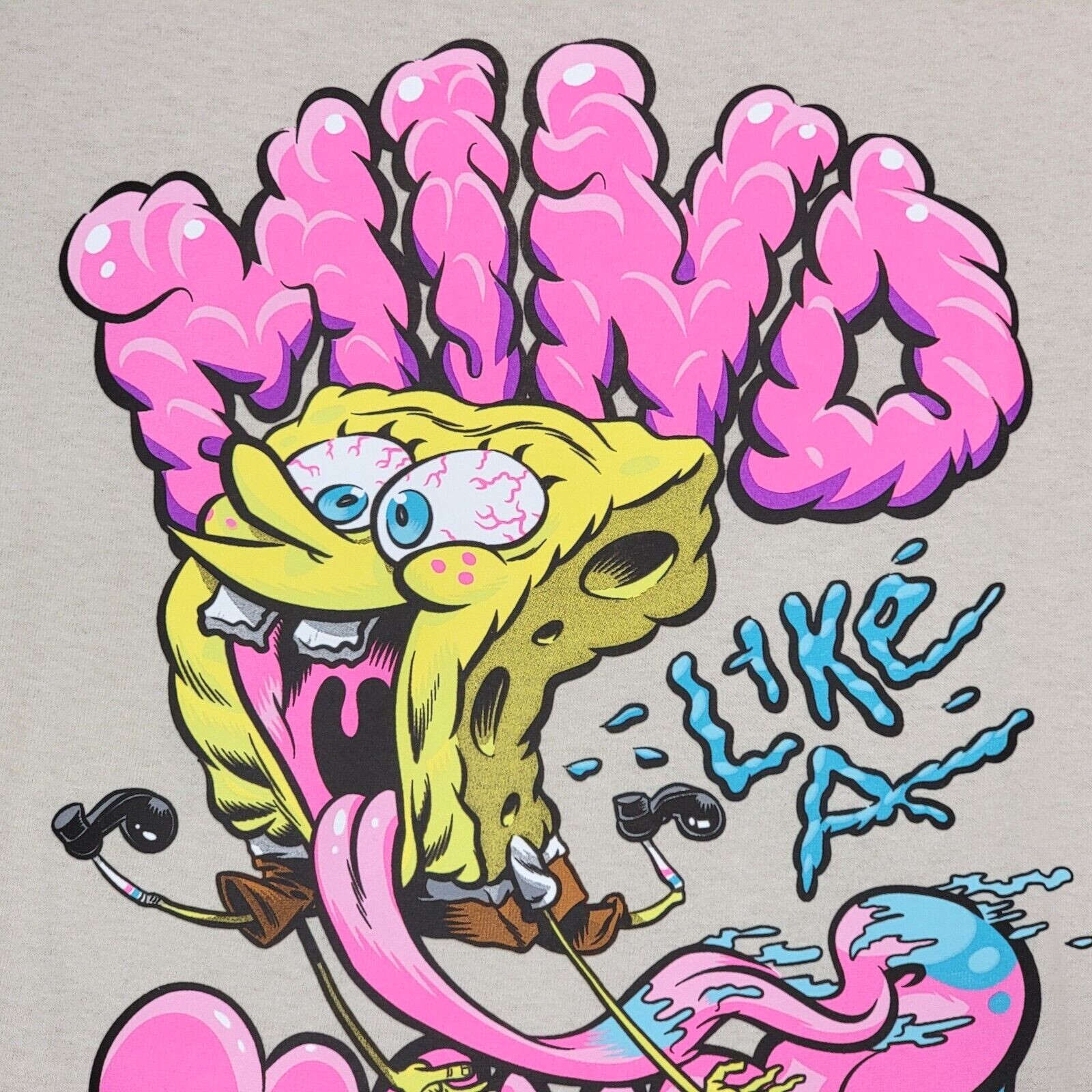 SPONGEBOB SQUARE PANTS SHIRT Mens Extra Large XL BEIGE CASUAL CARTOON ANIME NWT gallery