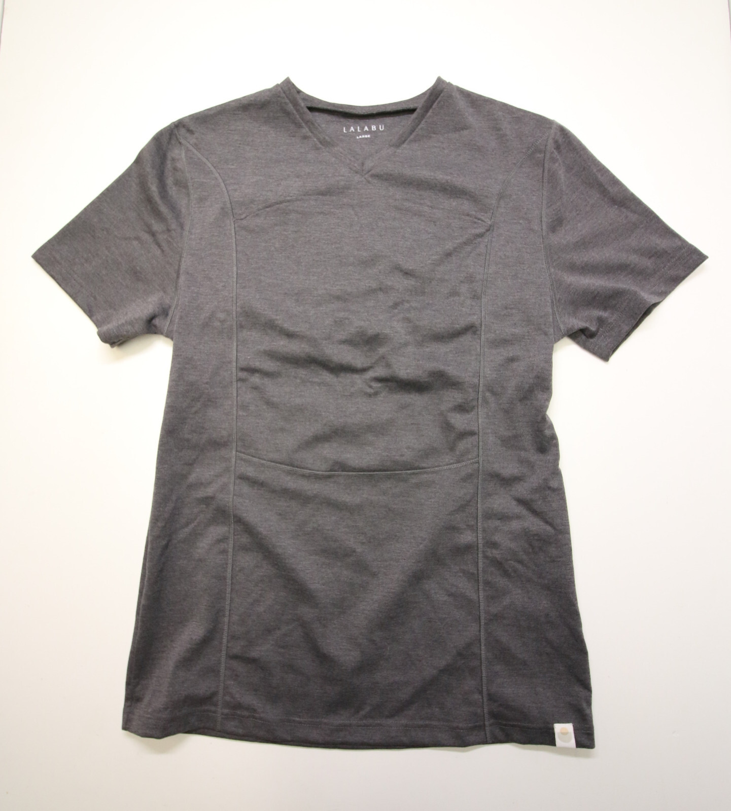 Lalabu Dad Shirt Mens L Slim Gray Baby Carrier Soothing Kangaroo Pocket Pouch gallery
