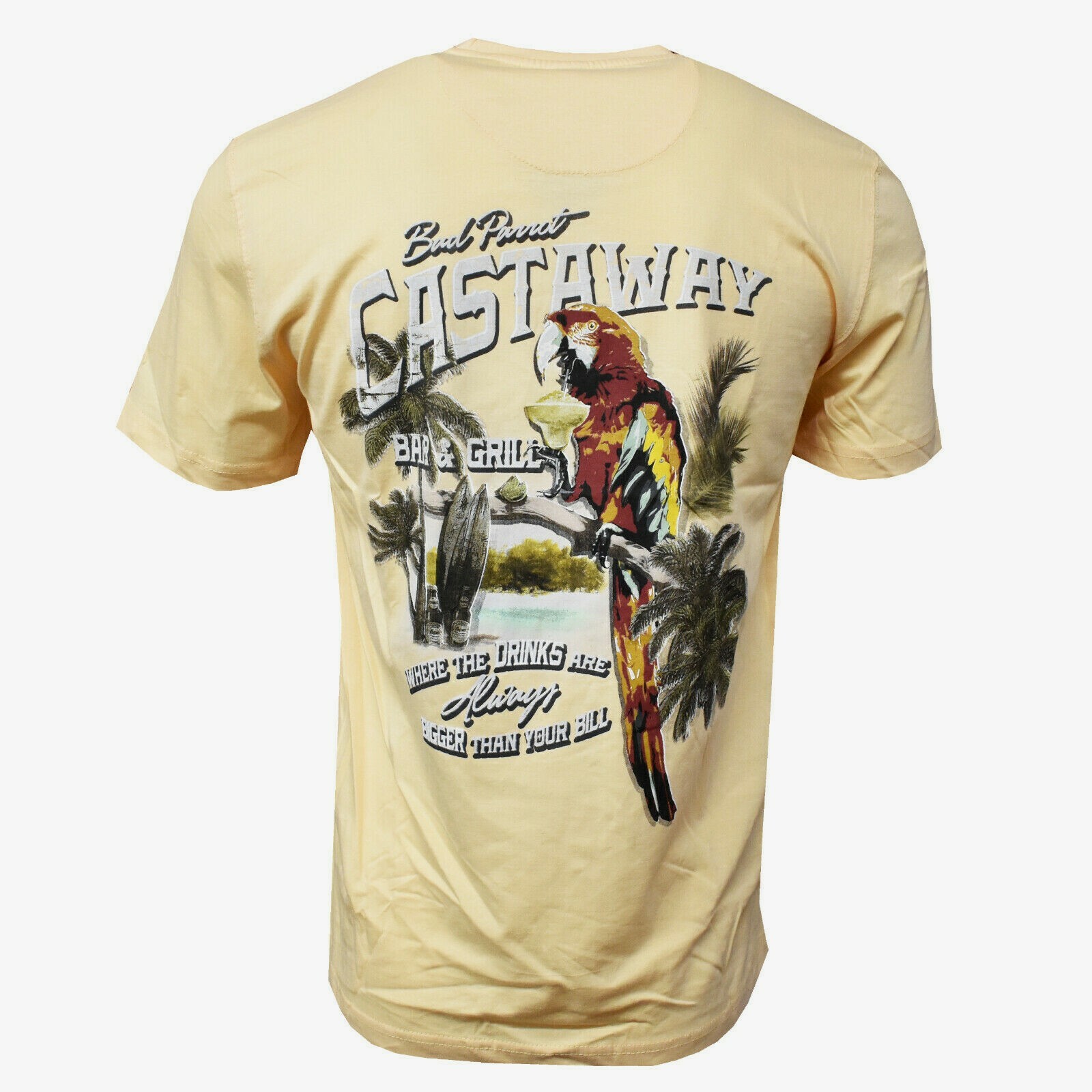 men's Cotton T-Shirt -Island Shores-"Bad Parrot Daily Castaway Bar & Grill - gallery