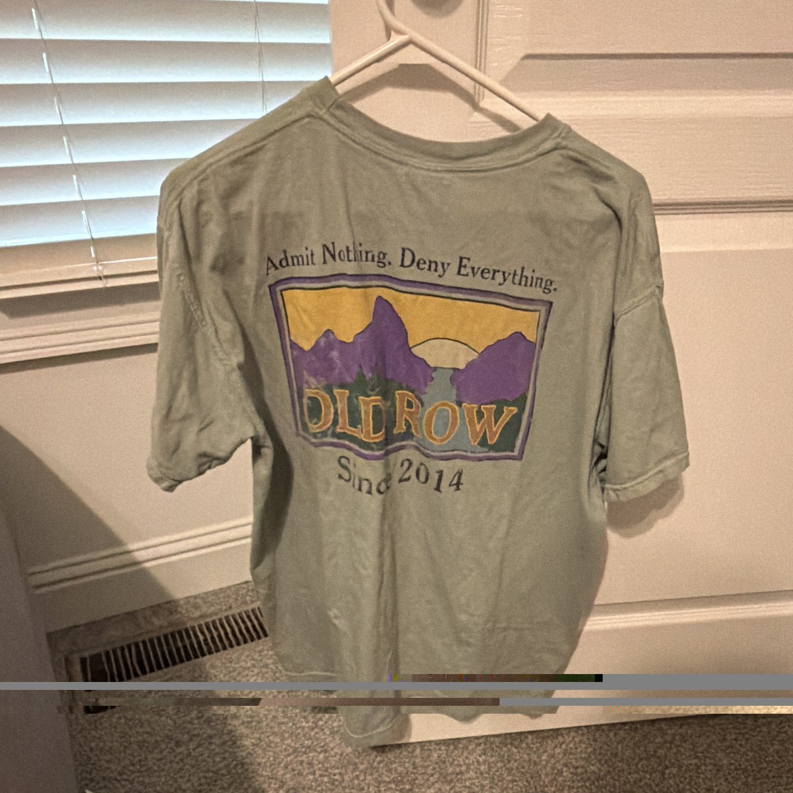 Old Row Men's Green Graphic Logo Pocket T-Shirt Crew Neck Size L gallery