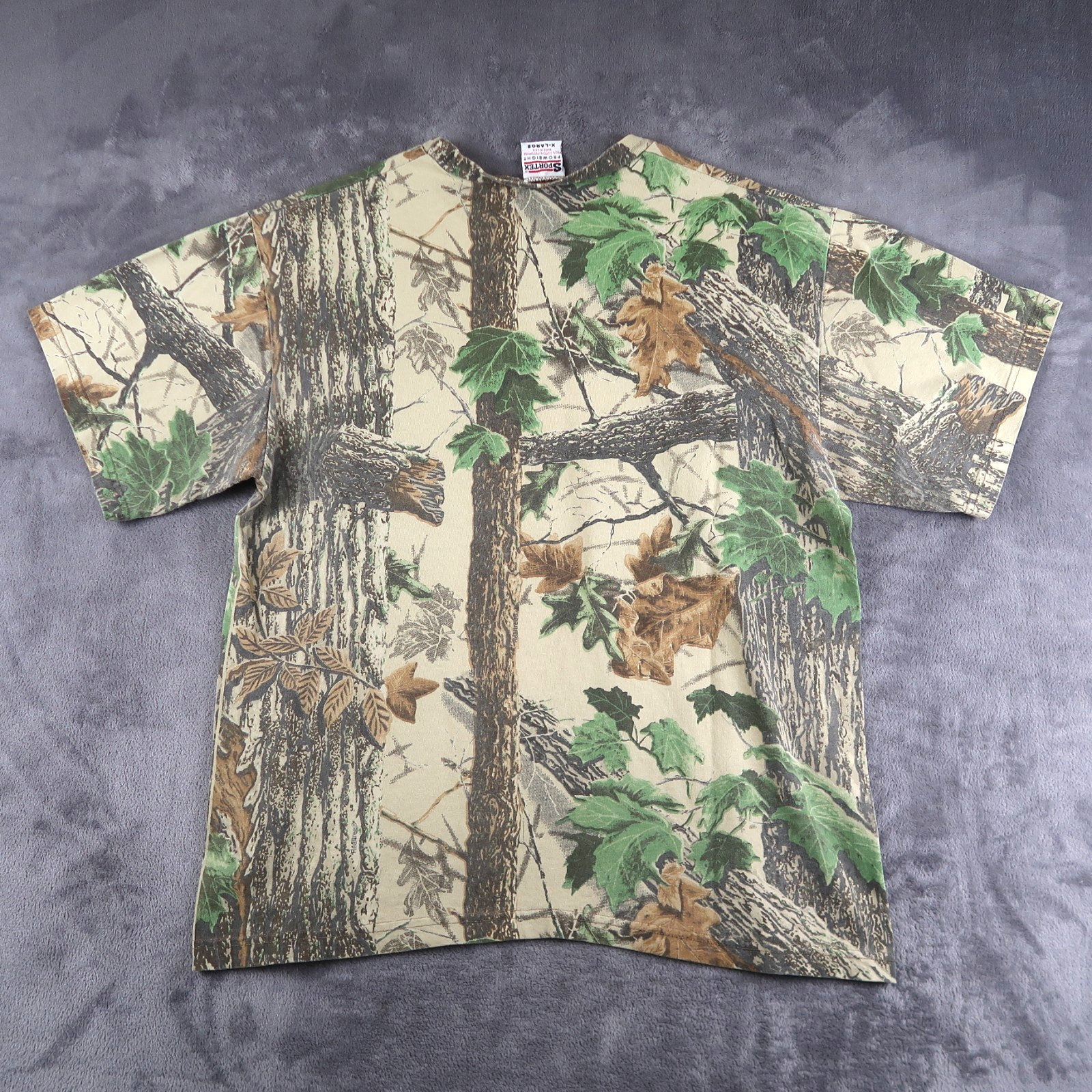 Vintage 90s Real Tree Camo XL Deer Graphic Animal Classic Outdoor T Shirt gallery