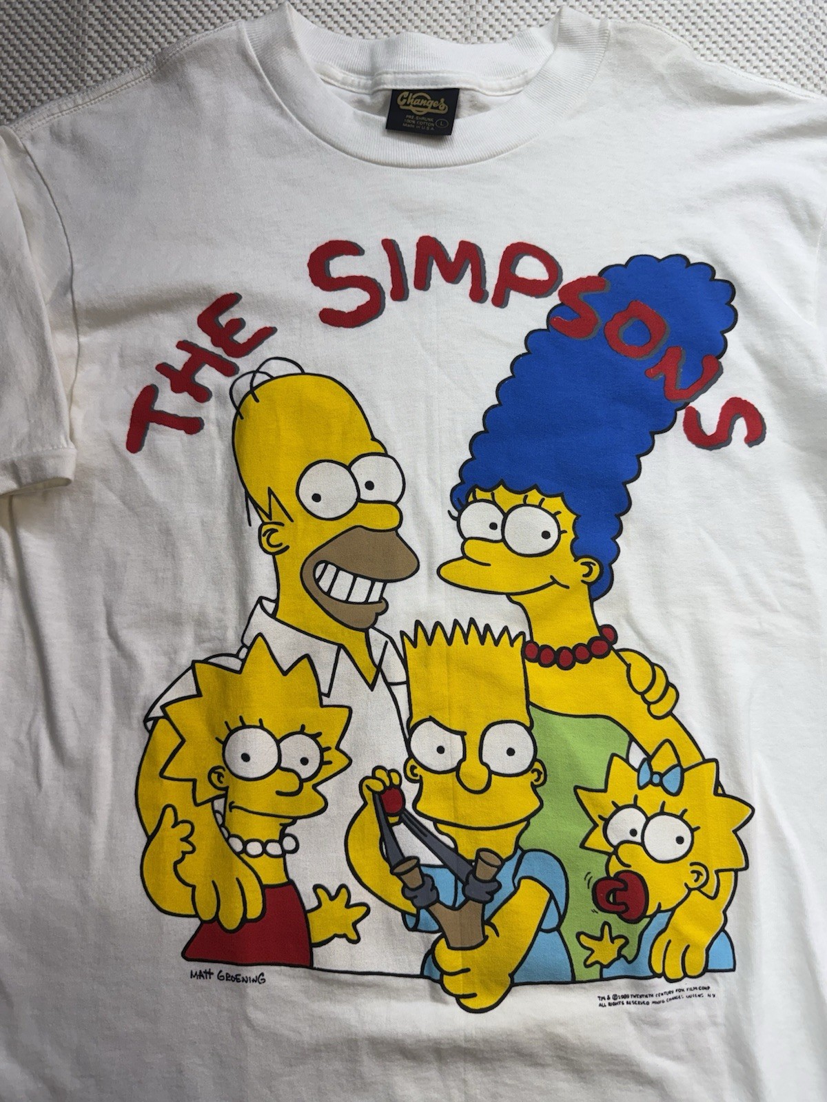 Vintage 1989 The Simpsons Shirt Mens XL White Family Graphic Changes USA XL NEW gallery