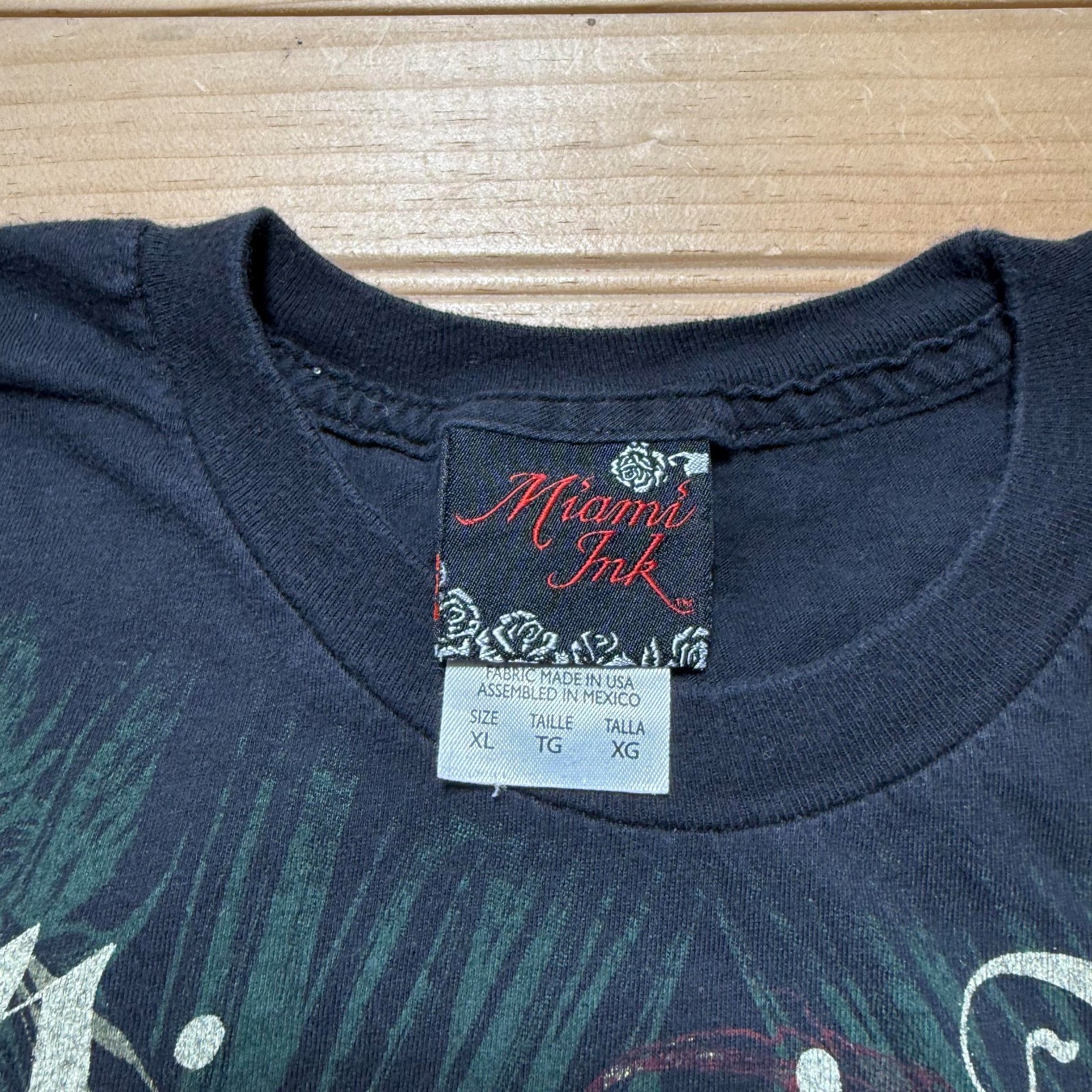 Vintage Y2K Miami Ink Skull Grunge Tattoo Biker Goth Streetwear Shirt - Size XL gallery