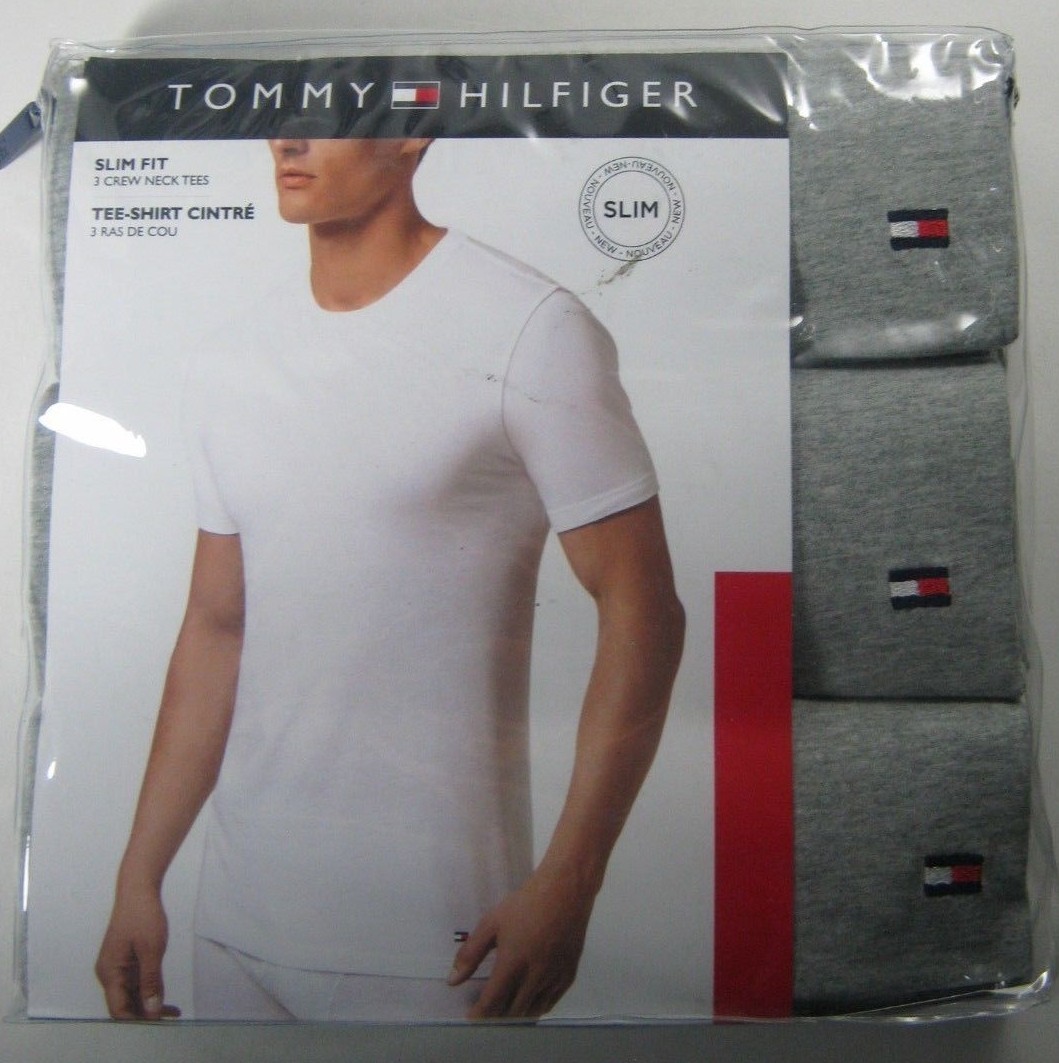 Tommy Hilfiger MEN's 3Pk V-neck Or Crew T-Shirts Undershirt 100% Cotton M L XL gallery
