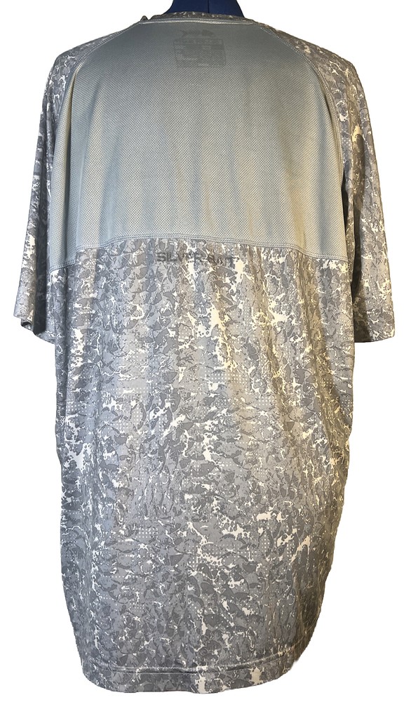 Silver Bait Mens shirt Large gray Camo Fish scale print performace fishing Gear