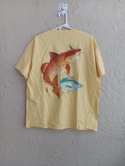 Vtg Guy Harvey By AFTCO Bluewater T Shirt Mens Size XL 2004 Graphic Logo Pocket