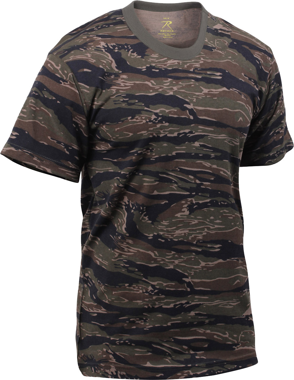 Mens Tiger Stripe Camouflage Tactical Military Short Sleeve T-Shirt gallery