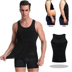 Men’s 3 Pack Compression Shirt Slimming Body Shaper Vest Gym Workout Tank Top