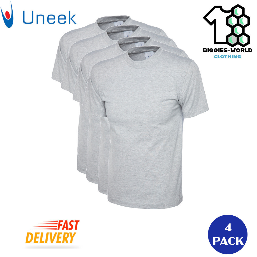Uneek 1/2/4 PACK Unisex Classic T-Shirt Short Sleeve Work/ Casual Tee (UC301) gallery