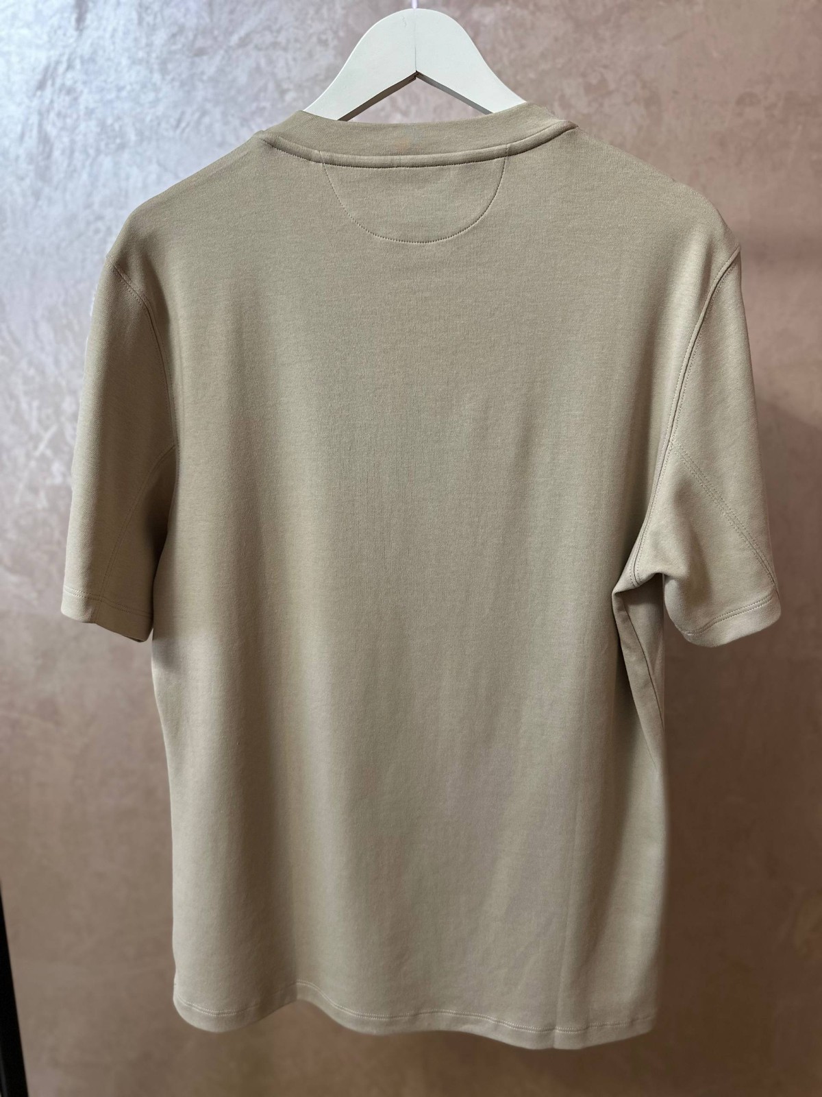 Men's Brunello Cucinelli T-Shirt Size L(50)Color Beige 100% Cotton Big Logo gallery