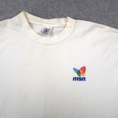 Vintage Microsoft Internet Specialist MSN Computer Tech T Shirt White XL