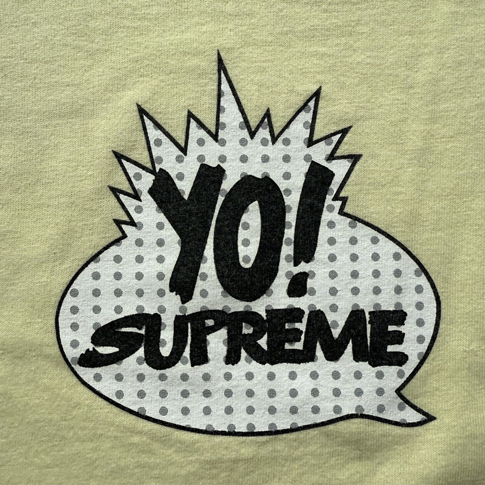 Vintage Supreme Yo Supreme MTV Raps Tshirt Pale Yellow Large 1999 gallery