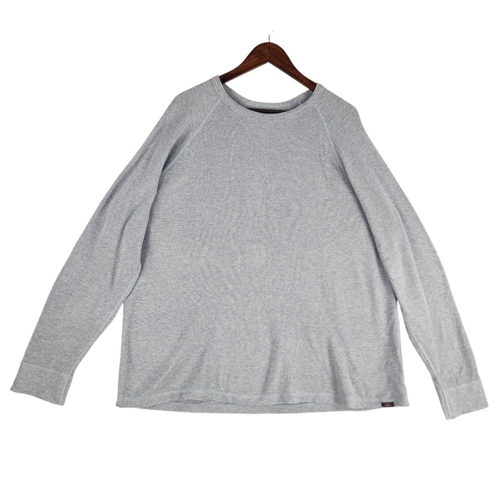 Faherty Mens Cloud Waffle Crew XL Light Blue Thermal Knit Long Slv PIMA Cotton