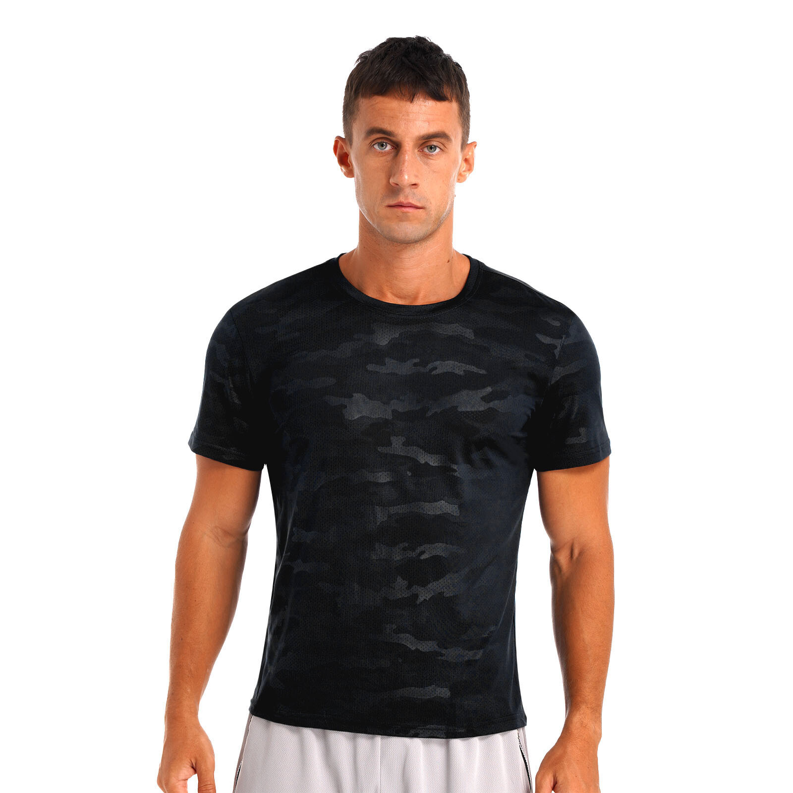 Men's Quick Drying T-Shirt Summer Sportwear Short Sleeve Tops Running Jogger Tee gallery