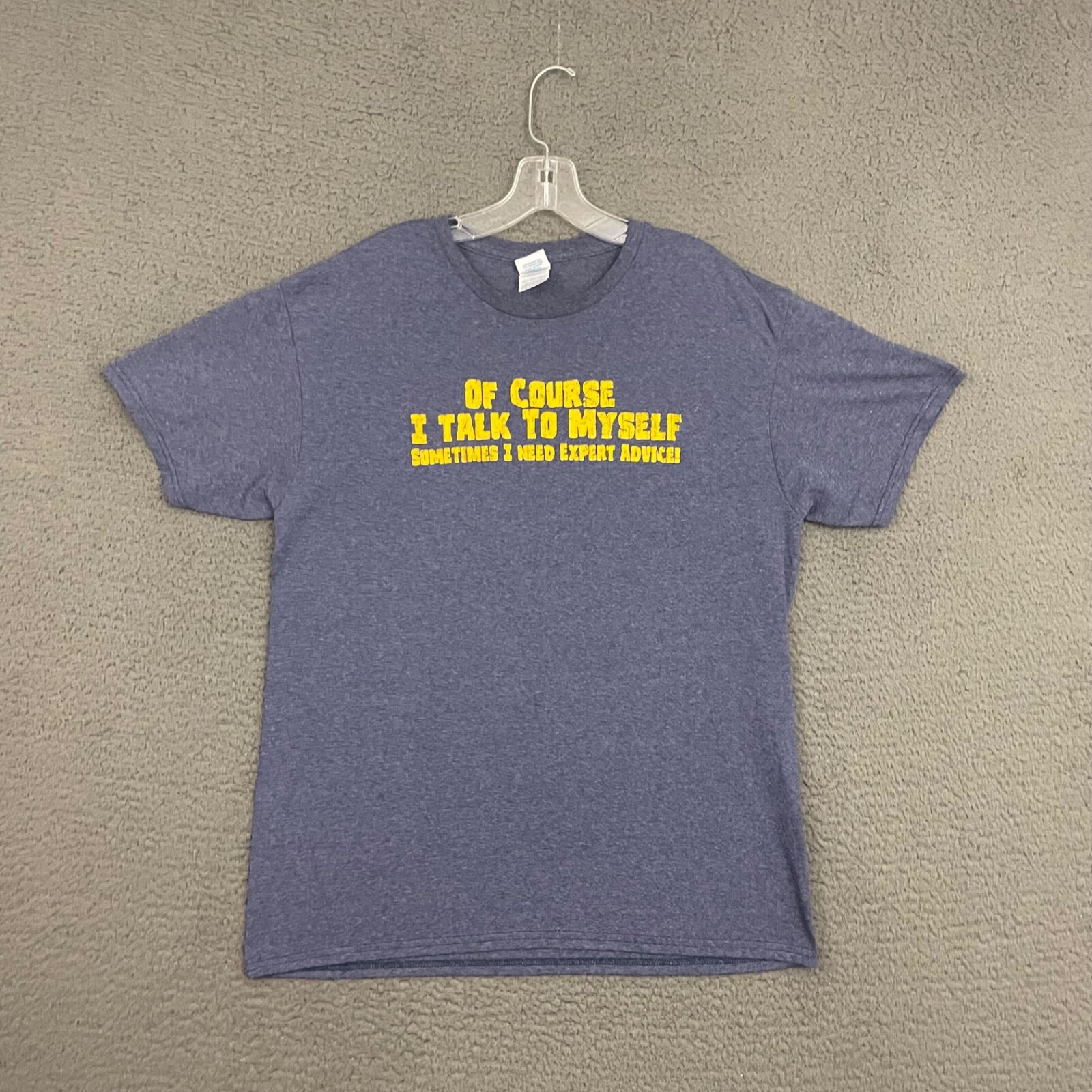 Delta Pro T-Shirt Mens Large Blue Funny Text Dad Cotton Blend Y2K Graphic Casual