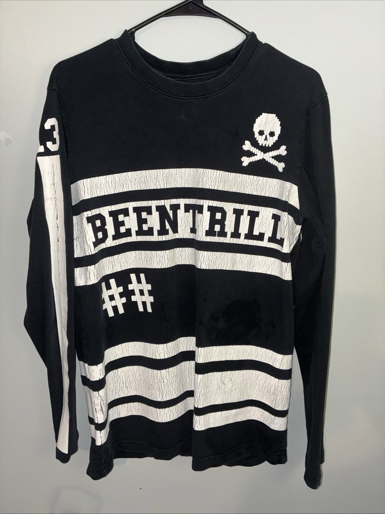 Been Trill Virgil Abloh WhiteBlack Print Longsleeve Jersey Shirt Size S RARE
