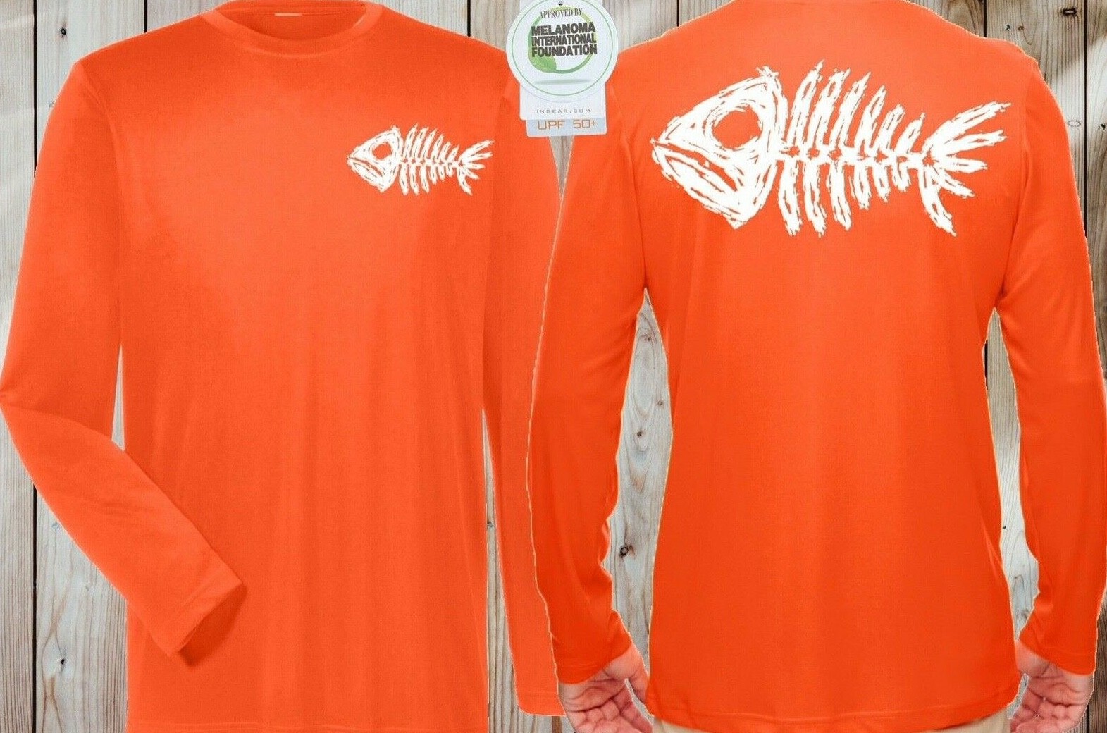 Microfiber Long Sleeve Fishing Shirt UPF 50 Col Neon Orange 1 gallery