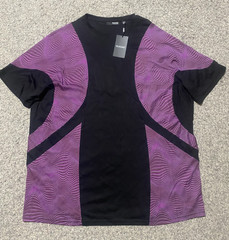 NWT- Murano Men’s 3XT Stretch Short Sleeve T.Shirt Black Purple Liquid Luxury