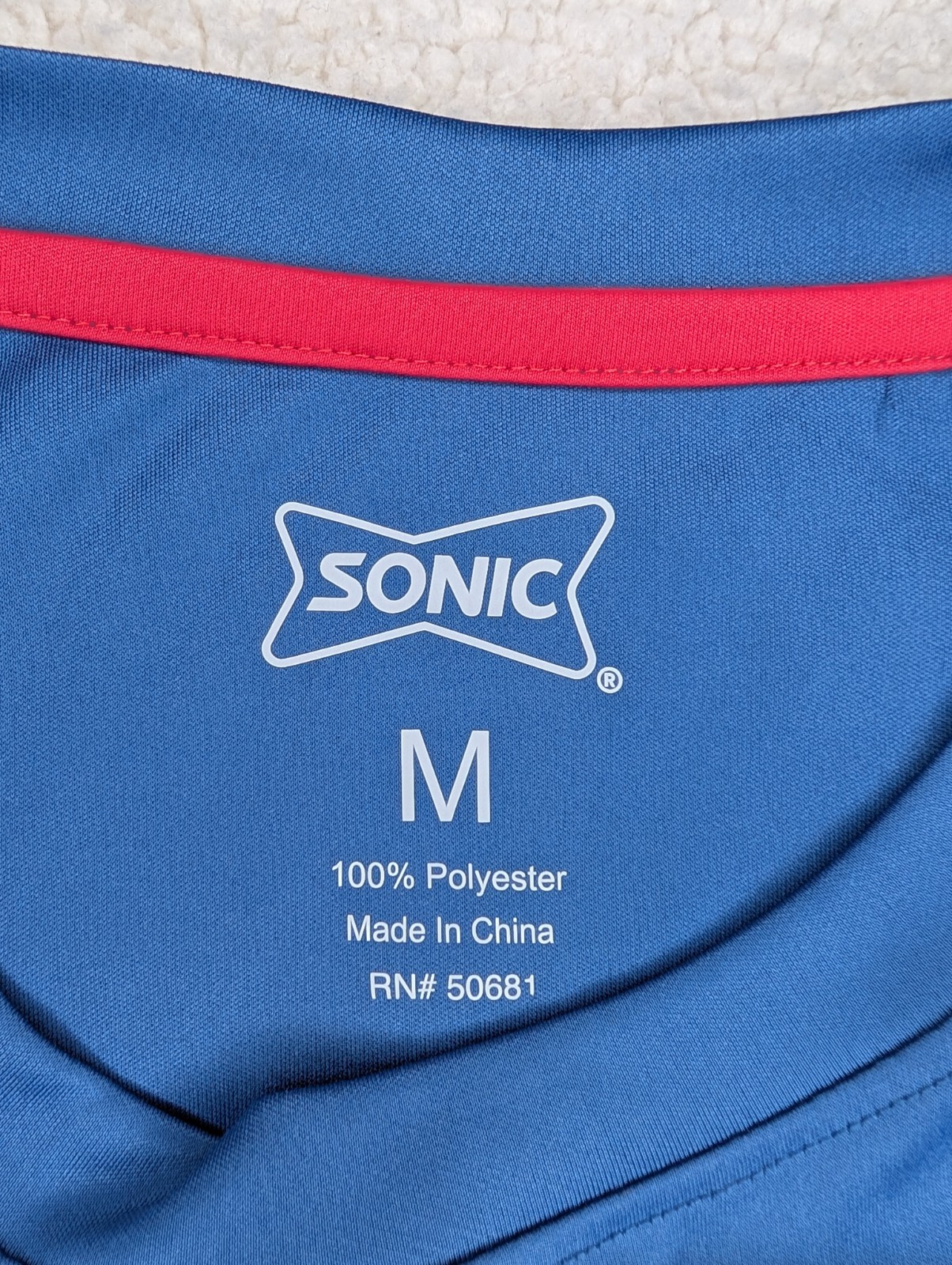 SONIC DRIVE-IN Short Sleeve Uniform Employee Shirt M Cherry Logo Blue gallery