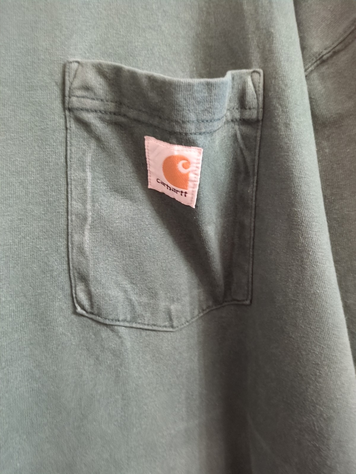 Carhartt Pocket T Shirt Distressed Green Size 2XL Cotton Fade gallery