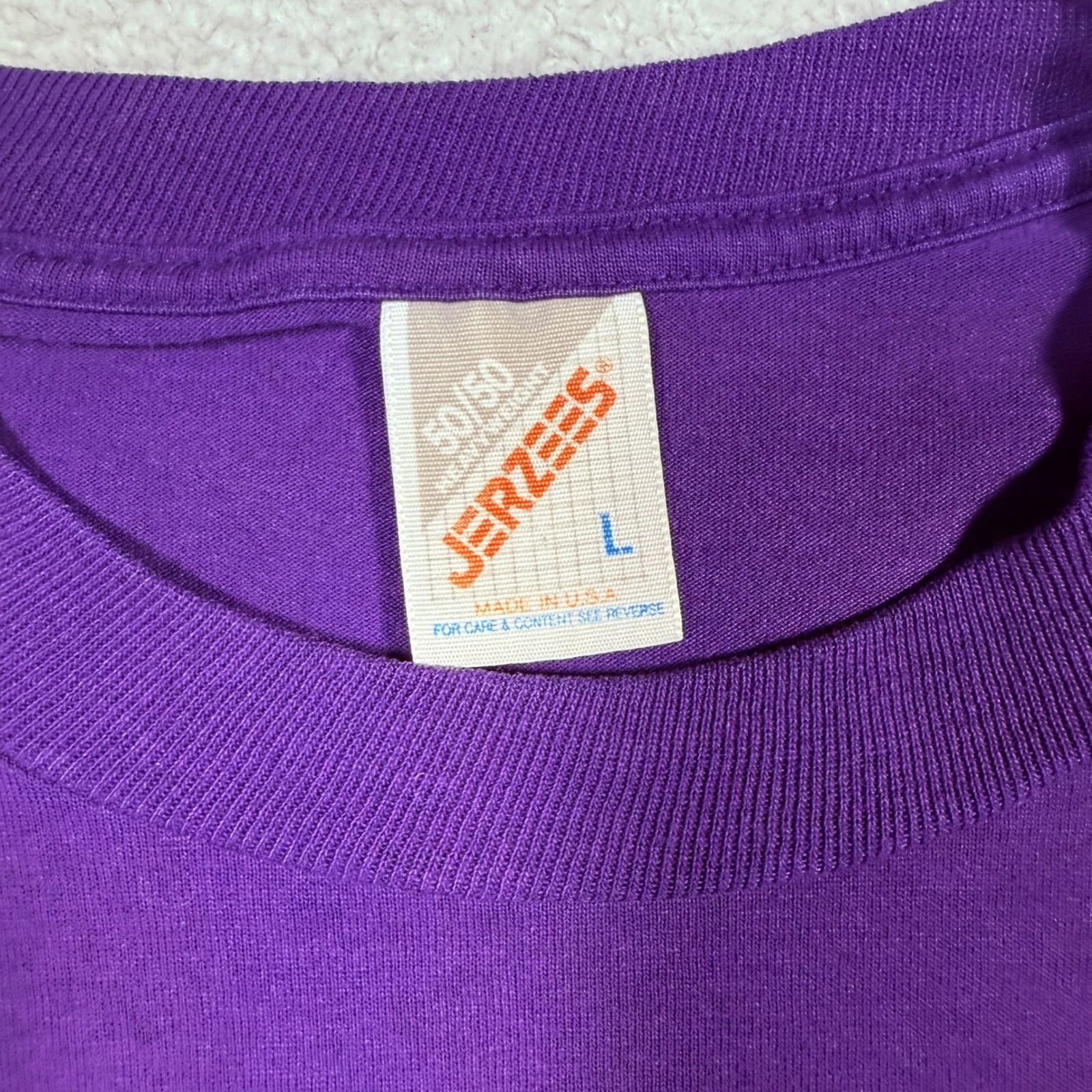 Vintage 90s Jerzees Purple Puppies Graphic T Shirt Large Cute Dogs Made in USA gallery