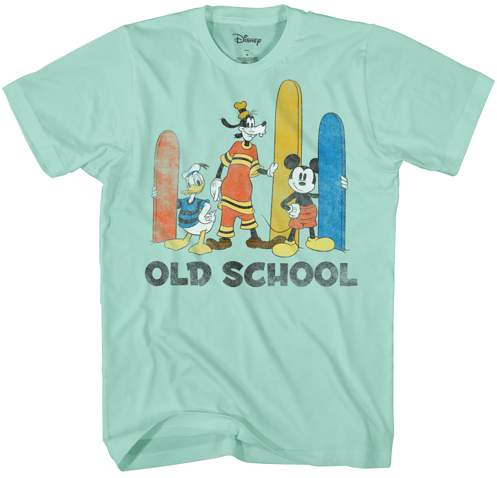 Disney Mickey Goofy Donald Old School Men's Mint Green T-Shirt gallery