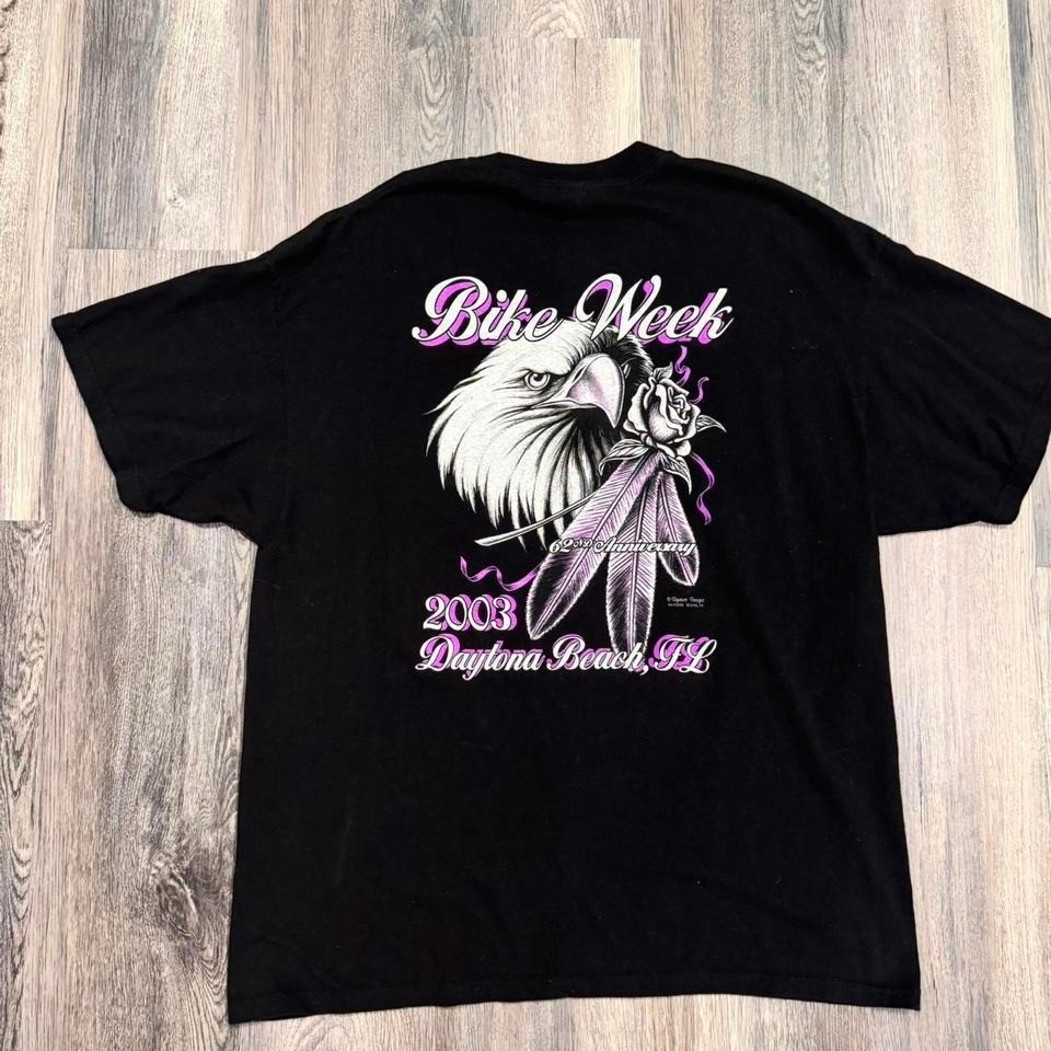 Vintage Daytona Beach Bike Week 2003 Double-Sided Graphic T-Shirt Preshrunk gallery