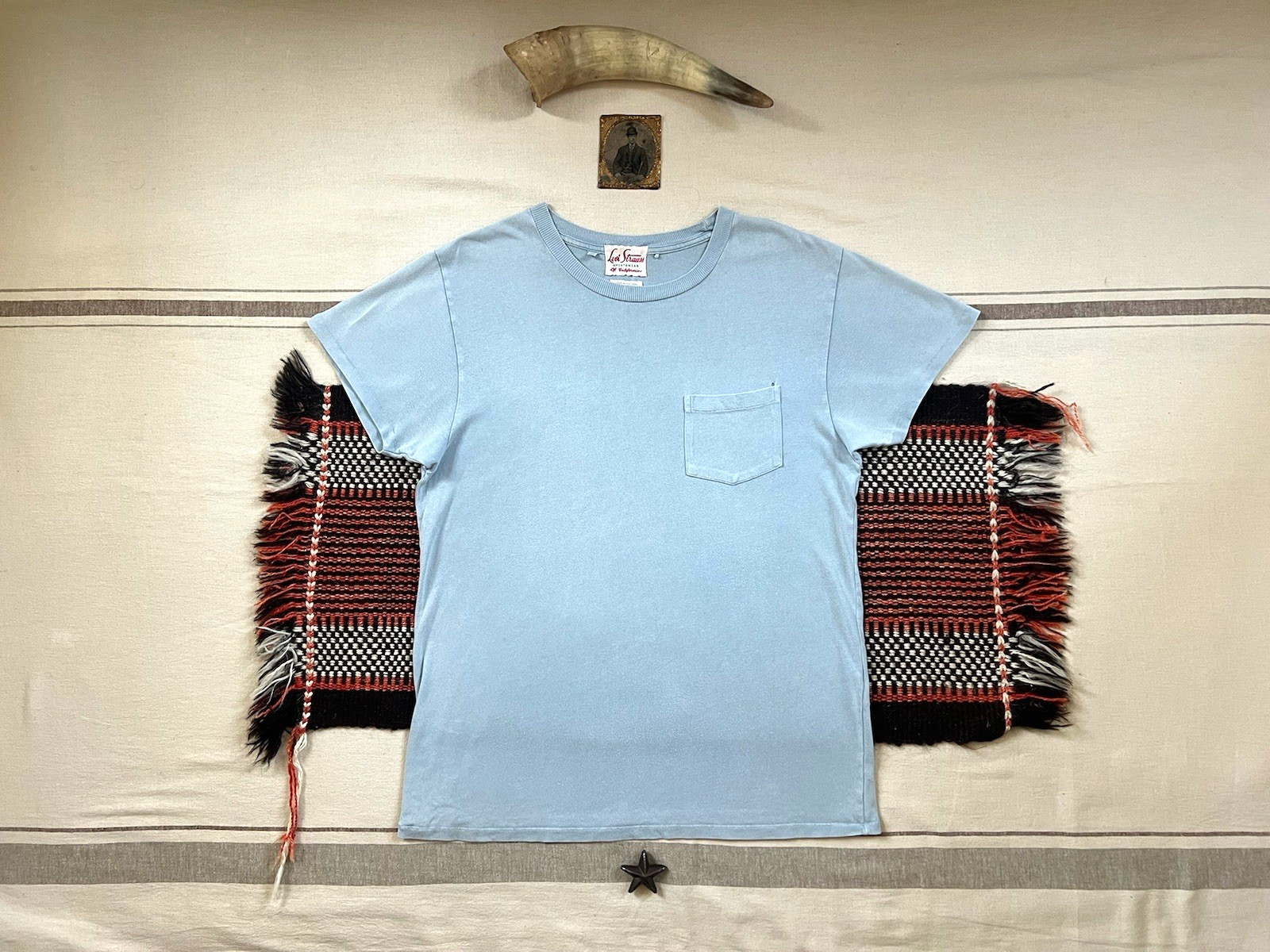 Levi's LVC T-Shirt 50s Sportswear M Single Stitch Pocket 2012 Light Blue Vintage gallery