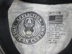 Affliction Shirt Mens Medium Black Skull Indian Realtree Camo Live Fast Grunge*