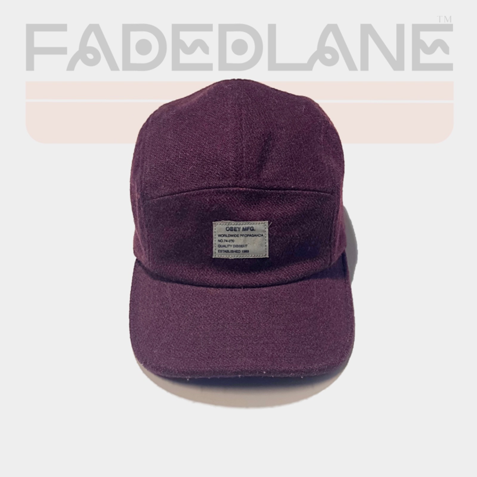Obey Maroon Wool Blend 5 Panel Cap, One Size Fits All gallery